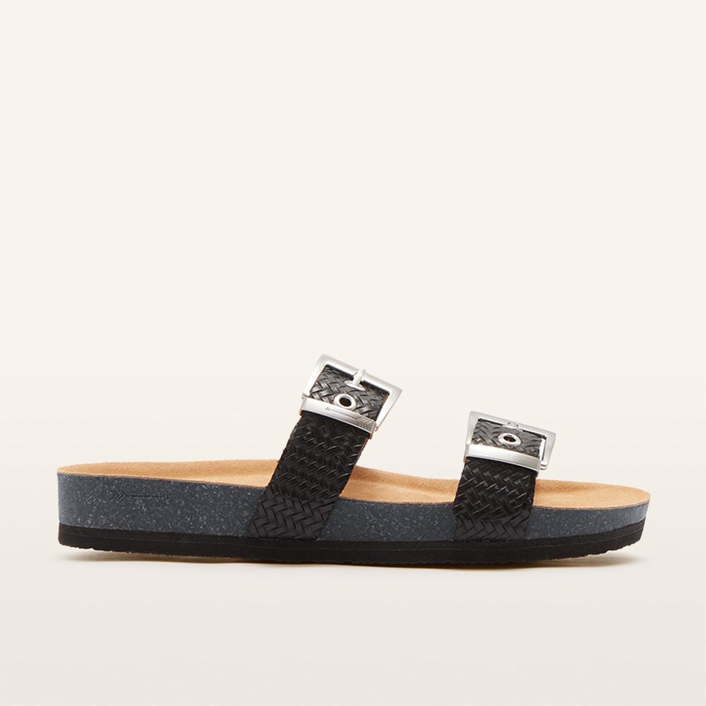 Frankie 4 Sandy III Black Weave Slide