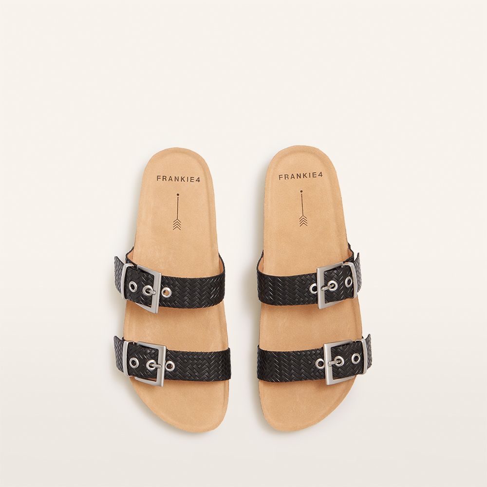 Frankie 4 Sandy III Black Weave Slide