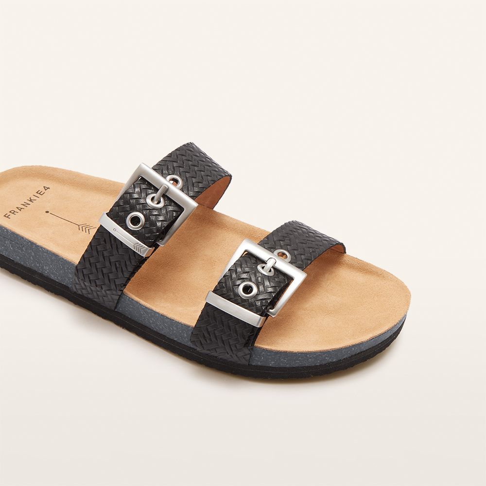Frankie 4 Sandy III Black Weave Slide