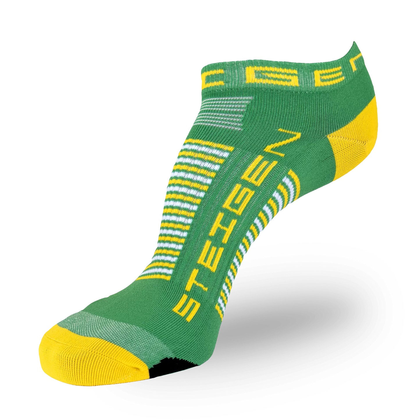 Steigen Green and Gold Zero Length Running Sock