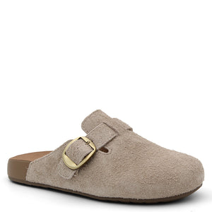 Totty Beige Rough Suede Slides